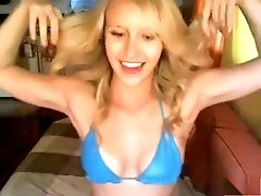 Sweet Blonde Fucks Dildo On Webcam