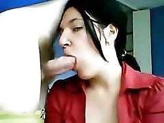 French Girl Sucks And Talks On Webcam
